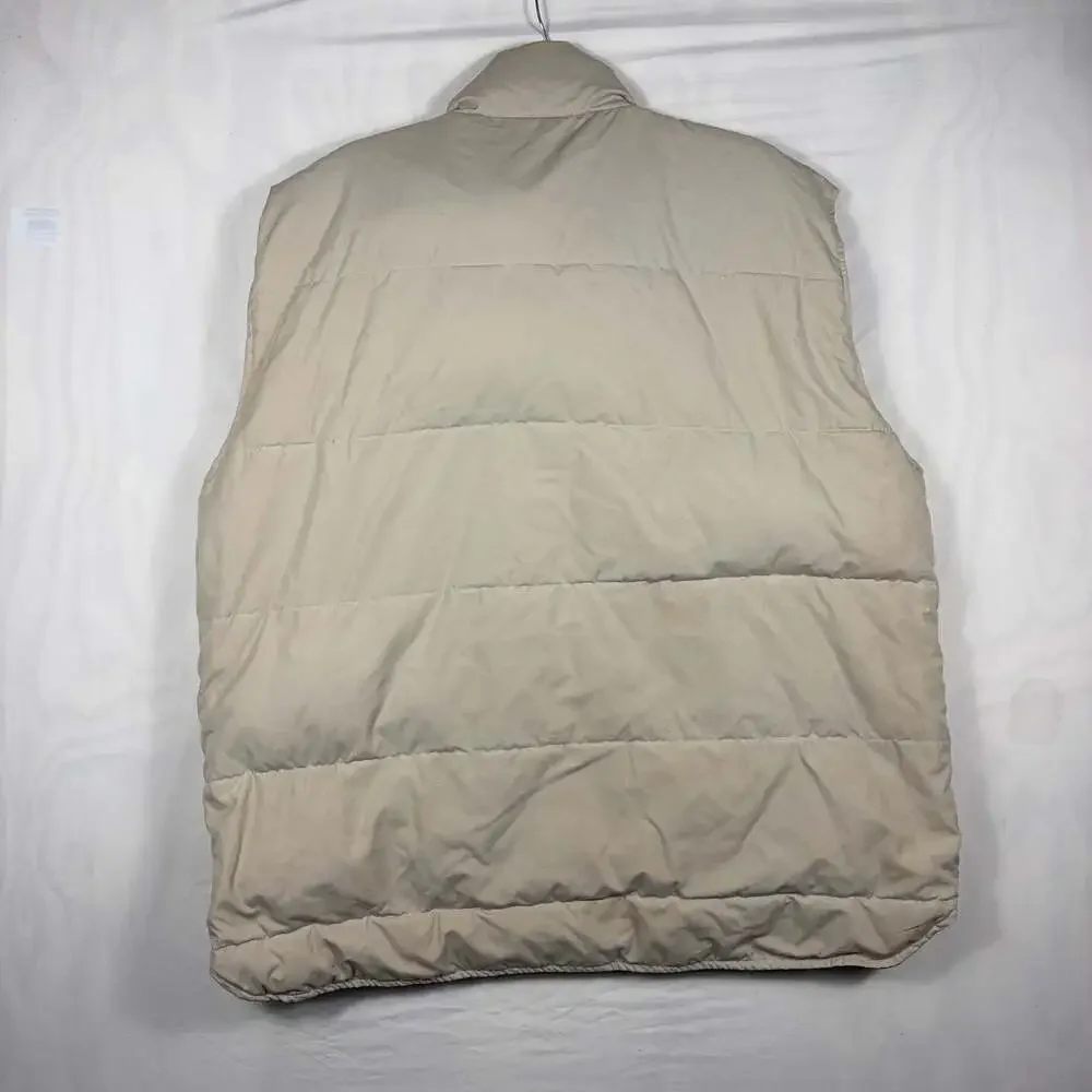 Eddie Bauer Men's  Puffer Vest Tan Beige Snap Pocket Size XXL Tall